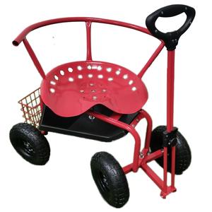 Tracteur roulant de jardin Siège de travail Chariot de jardin Scooter Chariot de jardin pivotant avec poignée télescopique - Product Image 5