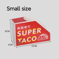Boîtes à sandwich personnalisées jetables auto-érectables en carton pliable en forme de taco pour chips de tortilla, tacos et barbecue avec pelliculage mat