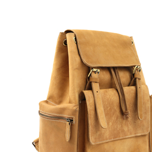 Genuine Leather Backpack Travel School University <b>Bag</b> with muli-pockets Durable for men and women - Product Image 1