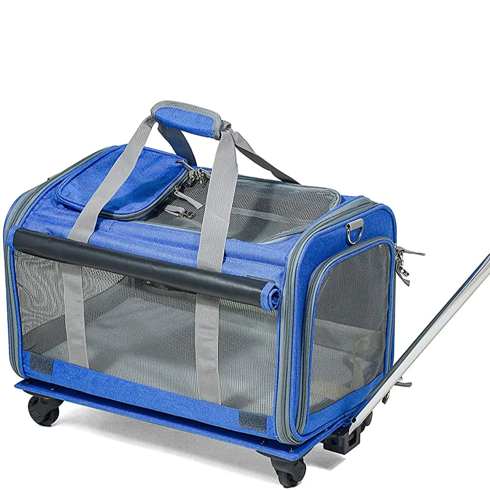 Pet Trolley Bag Rolling Pet Travel Carrier Pet Carrier mit Wheels