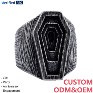 CAIOOCHE <span class=keywords><strong>Bagues</strong></span> Punk en Acier Inoxydable Style Sombre pour Femmes et Hommes, <span class=keywords><strong>Bagues</strong></span> Vintage Argentées Dorées Tendance Personnalisées pour la Fabrication <span class=keywords><strong>de</strong></span> Bijoux - Product Image 1