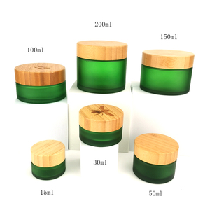 Barattolo di <span class=keywords><strong>vetro</strong></span> smerigliato 200ml 150ml 100ml barattoli cosmetici di bambù <span class=keywords><strong>50</strong></span> <span class=keywords><strong>ml</strong></span> 30 <span class=keywords><strong>ml</strong></span> Barattolo di <span class=keywords><strong>vetro</strong></span> da 15 <span class=keywords><strong>ml</strong></span> con coperchio di bambù coperchio di legno per la crema per il viso - Product Image 3