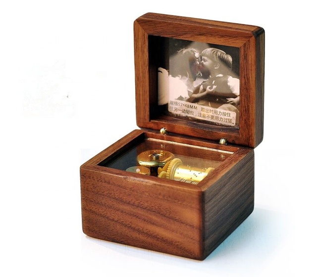 Handcrafted Walnut Painted Wooden Music Box Birthday or Christmas Gift Made From Pine for Special Occasions