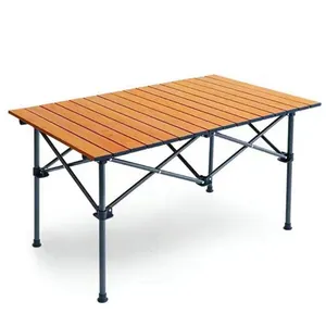 Table pliante portable multi-usages en gros d'usine forte stabilité grande table pliante de camping en plein air à toit roulant