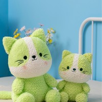 OEM ODM Personnalisé Peluche chat mignonne et réconfortante, Jouet en peluche transfrontalier, Cadeau d'anniversaire pour adolescents et adultes, Coussin à câliner