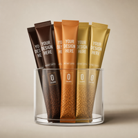 Sachet en aluminium imprimé sur mesure, scellé à l'arrière, de qualité alimentaire, vide, pour emballage de poudre de café instantané en stick