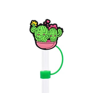 En gros, capuchon anti-poussière décoratif en silicone de 10 mm, motif dessin animé chapeau de paille, pour cactus décoratif et accessoires de bar détachables - Product Image 4