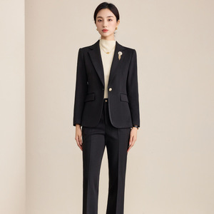 Women's Professional Suit Set 2025 Apricot Wool Two-Piece Work Wear Anti-Wrinkle Worsted Fabric - Product Image 2