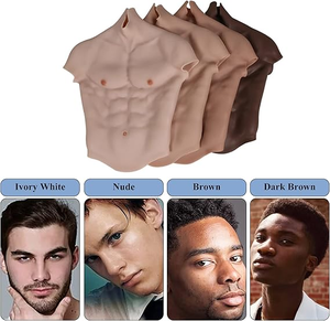 Poitrine en silicone artificielle réaliste, faux muscle pectoral en silicone pour Halloween, accessoires de <span class=keywords><strong>film</strong></span>, drag queen, forme de poitrine - Product Image 2