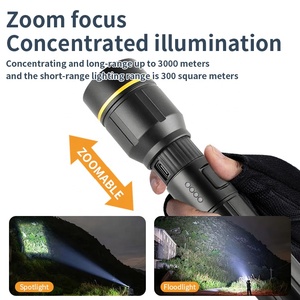 Nhà Máy Chuyên Nghiệp Thiết Kế Tùy Chỉnh 2000 <span class=keywords><strong>Lumen</strong></span> Torch Ánh Sáng Zoom 26650 COB Có Thể Sạc Lại Chiến Thuật Đèn Pin Xhp70 Hợp Kim Nhôm - Product Image 4