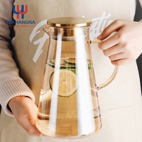 Carafe/Pichet en verre borosilicate de haute qualité de 1,8 litre (60 onces) avec logo personnalisé, pour eau chaude/froide, et bouilloires/théières en acier inoxydable