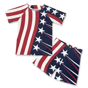 Kids Football Jersey Personalized Custom Boy Soccer Jersey Set American Stars Flags Print Clothing Game Gay Uniform For Children