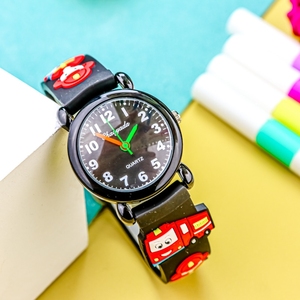 Montre électronique 3D pour enfants, dessin animé, camion de pompiers, véhicule de course, pour garçons et filles, étanche, mouvement à quartz 31 mm, bracelet en caoutchouc - Product Image 5