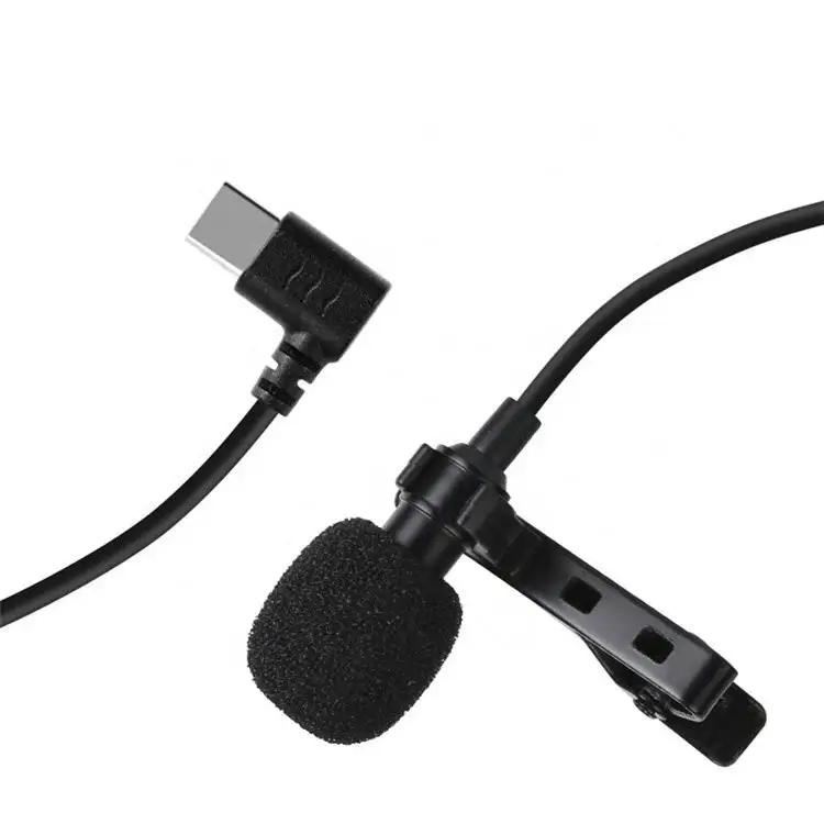 Harga Pabrik Klip Kerah Lavalier Mikrofon USB Tipe C <span class=keywords><strong>Mic</strong></span> untuk Smartphone Rekaman