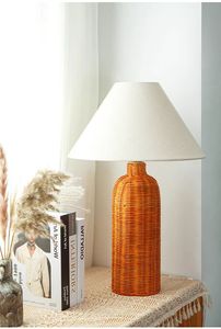 Style japonais nouveau produit 2025 décoratif rotin lampe Base fil cadre décoration de la maison meilleure utilisation dans la <span class=keywords><strong>chambre</strong></span> salle d'étude - Product Image 4