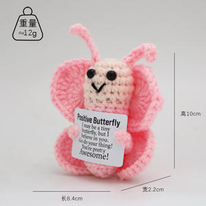 <span class=keywords><strong>Farfalla</strong></span> Positiva all'Uncinetto 8-12cm, Simpatico Giocattolo Creativo e Divertente, Regalo di Compleanno per Feste Natalizie, Decorazione Cartoon - Product Image 3