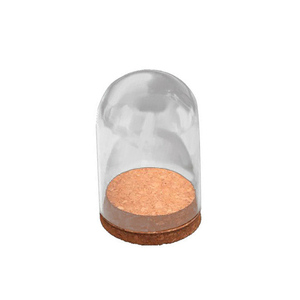 Dôme en verre rond classique 5*7cm avec base en bois et bouchon en <span class=keywords><strong>liège</strong></span>, modèle MM de luxe, nouveau modèle MM001CD, décoration d'intérieur contemporaine pour anniversaire, style Art déco - Product Image 2