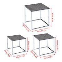 2025 nouveau Design gris miroir travertin marbre réfrigérateur nid Table basse ensemble canapé Table d'appoint métallique pour salon luxe