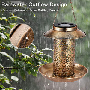 Linterna de jardín de Cardenales salvajes de Metal colgante al aire libre con gancho en S Ideas de regalo Amantes Alimentador de pájaros solar - Product Image 5