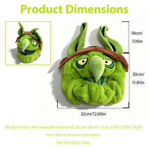 Funda Protectora Universal para Casco de Motocicleta Modular de Cara Completa, Diseño de Monstruo Verde Goblin, Felpa Suave de Imitación de Piel de Conejo, Antiarañazos - Product Image 3