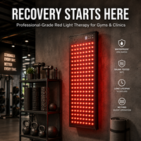 Panneau de luminothérapie rouge professionnel 240W haute puissance 140mW/cm² IP65 AQU-240, résistance aux hautes températures, zone de récupération pour la gym