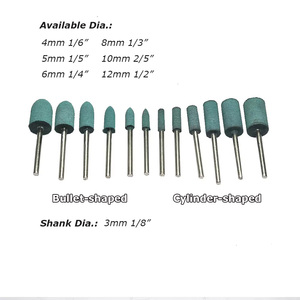 100 pièces/sac Têtes de ponçage à pointe montée en caoutchouc de 4-12 mm pour polissage de moules, outils rotatifs pour meuleuses à mortaise - Product Image 2