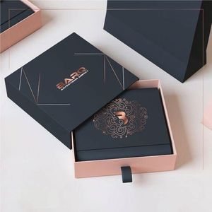Wholesale Custom Design Luxury Slide Out Jewelry Packaging <b>Paper</b> Cardboard Drawer <b>Box</b> With Ribbon Earing Packages - Product Image 5