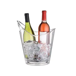 Cubitera acrílica para <span class=keywords><strong>vino</strong></span> o champán, contenedor de hielo para cerveza, almacenamiento de hielo transparente - Product Image 1