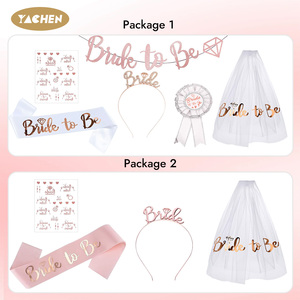 YACHEN Décorations de fête pour future mariée : Bannière Or Rose, Diadème, Écharpe et Voile pour future mariée, pour Douche nuptiale et Enterrement de vie de jeune fille - Product Image 2