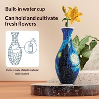 Vas Bunga Puzzle 3D Lintas Batas DIY, Hiasan Plastik, Papan Sisipan, Rangkaian Bunga, Hadiah Remaja, Desain Dapat Disesuaikan, Tingkat Menengah