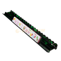 Supports magnétiques faits main de 20 pouces en écaille de tortue verte avec poussoirs festonnés pour l'affichage des tuiles de mahjong américain