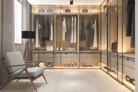 Organiseur de placard mural personnalisé avec porte-chaussures, dressing avec coiffeuse