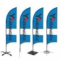 Drapeaux de plage publicitaires personnalisés en gros avec logo imprimé pour la publicité extérieure