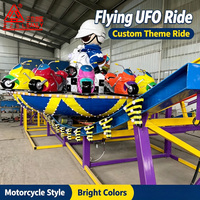 Équipement de divertissement pour enfants en plein air, UFO volant pour centres commerciaux et parcs d'attractions, construction en acier et fibre de verre