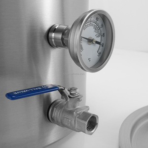 Stainless Steel Soup <b>Pot</b> with Thermometer and Ball Valve <b>Large</b> Capacity Double Handle Industrial Design for Commercial Use - Product Image 6