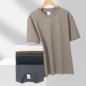 High 300 Gram Heavy <b>Weight</b> <b>Blank</b> T Shirt Wholesale Custom Screen Print Men 100 Cotton Plain Oversized Streetwear Tee TKAN943 - Product Image 1