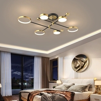 Lustre LED moderne en acrylique pour la décoration intérieure, suspension multi-têtes orientable pour chambre, salon, îlot de cuisine, en fer rond