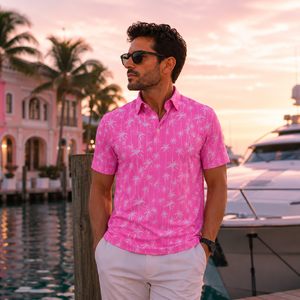 Camisas de Vacaciones Costeras con Diseño de Patrón Personalizado, Estilo Costero de Miami, Moda Juvenil, <span class=keywords><strong>Marina</strong></span>, Impresión Digital, Elásticas en 4 Direcciones - Product Image 1