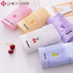 Toalla Pequeña Infantil de Algodón Ecológico de Secado Rápido con Bordado de Frutas de la Serie Grace Cartoon, Suave, No Suelta Pelusas, Tejida para el Cuidado del Cabello - Product Image 2