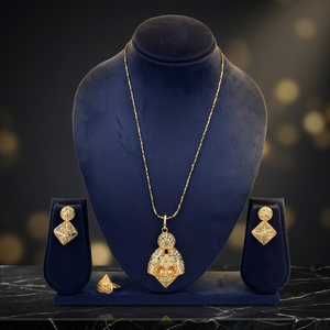 Conjunto de Colgante de Latón Chapado en Oro para Compromiso Ortodoxo, Ajustable, Joyería de Moda para Mujer, Regalo - Product Image 1
