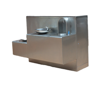 Machine publique extérieure d'eau potable à double bassin Plate-forme carrée en acier inoxydable pour la fabrication de tôle de terrain de jeu scolaire