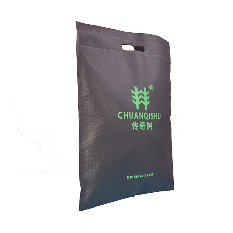 Hot sale custom logo reusable ecological nonwoven flat shopping carrier d cut non woven tote packaging bag