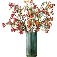 Tiges de baies artificielles rouges, faits main, pour la décoration de table, de la maison, de mariages et de Noël