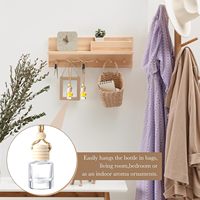 Diffuseur de voiture suspendu en verre transparent avec bouchon en bois, sérigraphie, 10 ml, pour parfums et huiles essentielles