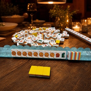 Ensemble de Mahjong Américain de Luxe Jaune Rose Gourmet, 160 Tuiles, Acrylique Gravé 4 Couches, Complet avec Étui, Personnalisable OEM - Product Image 6