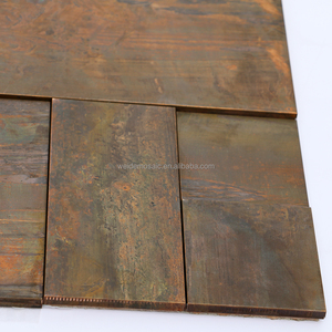 Ubin mosaik perunggu antik 3D mewah proyek komersial dinding 3D ubin mosaik logam tembaga - Product Image 3