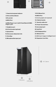 Dells <span class=keywords><strong>Precision</strong></span> T7820 <span class=keywords><strong>7820</strong></span> Tower Case Ordinateur de travail PC Ordinateurs de bureau avec carte graphique Xeon-gold 8G 256GB 2THDDT400-4G - Product Image 3