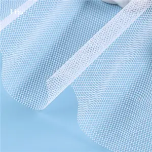 50D polyester örgü kumaş sert sert çözgü örme net düğün elbisesi petticoat kumaş için
