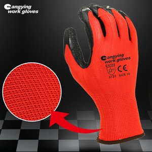 Guantes DE TRABAJO recubiertos de látex Chaungyinging, guantes de goma impermeables para mano de hormigón agrícola, funciones antiestáticas anticortes - Product Image 3