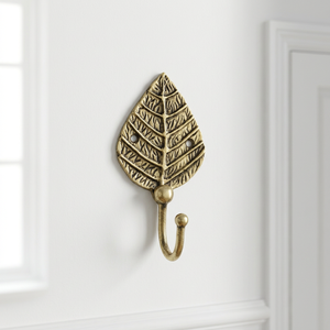 AK Brass Modern Leaf Design Brass Wall <b>Hook</b> Metal <b>Decorative</b> Clothes Hanger <b>Coat</b> <b>Hook</b> Home Decor - Product Image 3